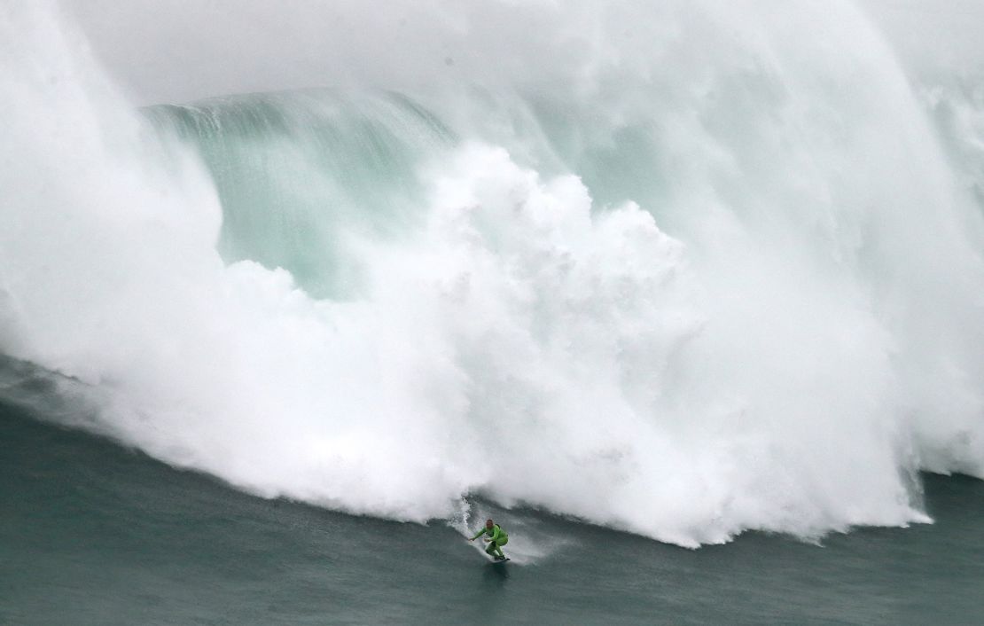 McNamara, pictured at the Praia do Norte, or North beach, in Nazare, Portugal, in 2015, set a world record for the largest wave surfed when he rode a 23.8 metre wave (78-foot) in Nazare in 2011.