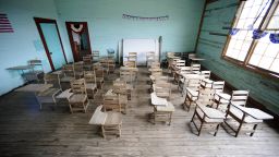 This Wednesday, Jan. 27, 2016 photo shows a classroom in the old Mount Sinai Junior High School, a so-called "Rosenwald School" built for rural blacks during the Jim Crow era near Prattville, Ala. Philanthropist Julius Rosenwald spurred the construction of more 5,300 schools for blacks across the South in the early 1900s, but fewer than 450 remain since efforts to save the buildings are spotty. (AP Photo/Jay Reeves)