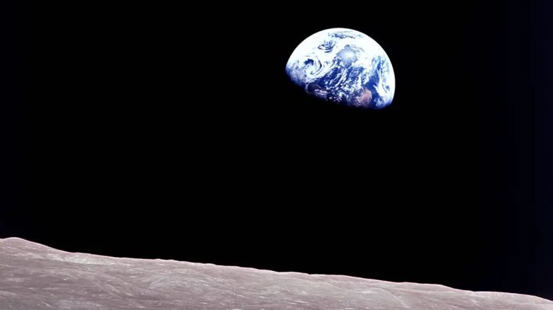 Taken aboard Apollo 8 by Bill Anders, this iconic picture shows Earth peeking out from beyond the lunar surface as the first crewed spacecraft circumnavigated the Moon, with astronauts Anders, Frank Borman, and Jim Lovell aboard.