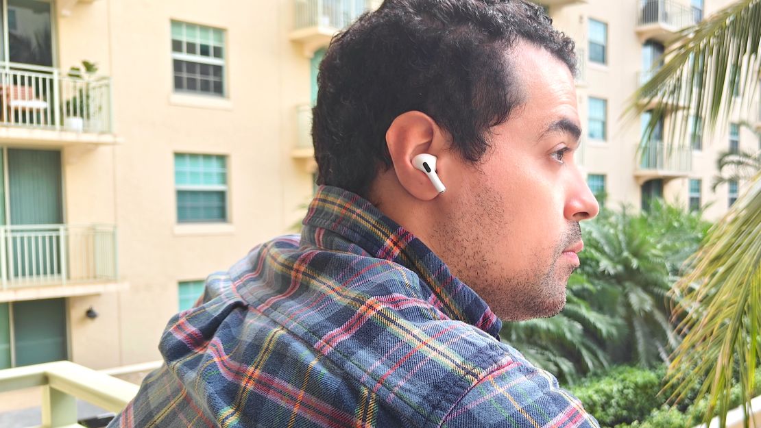 CNN Underscored contributor Alex Bracetti with an AirPod Pro in his right ear.