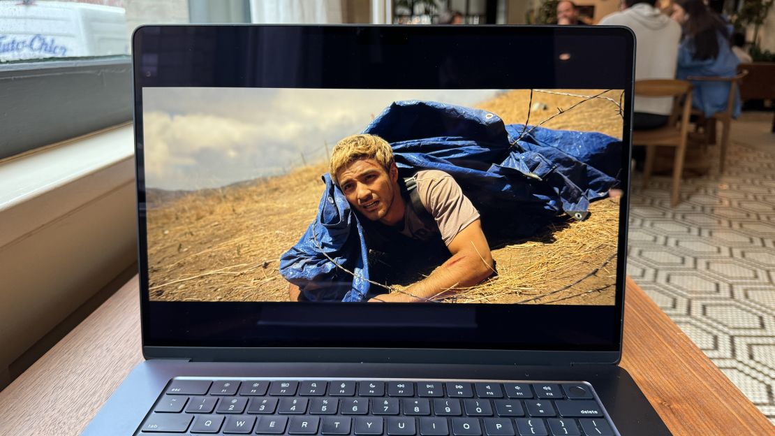 A macbook air with m3 processor is playing the movie Nope showing the actor Brandon Perea