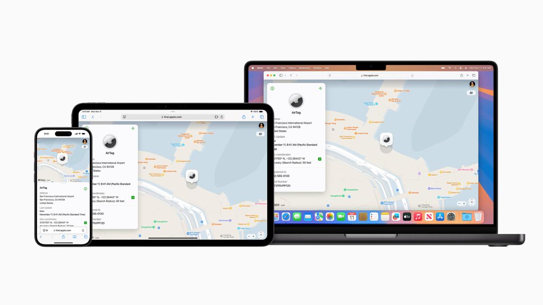 In the Find My application, users will be able to generate and share a link to an Air Tag’s location as part of the “Share Item Location” feature.