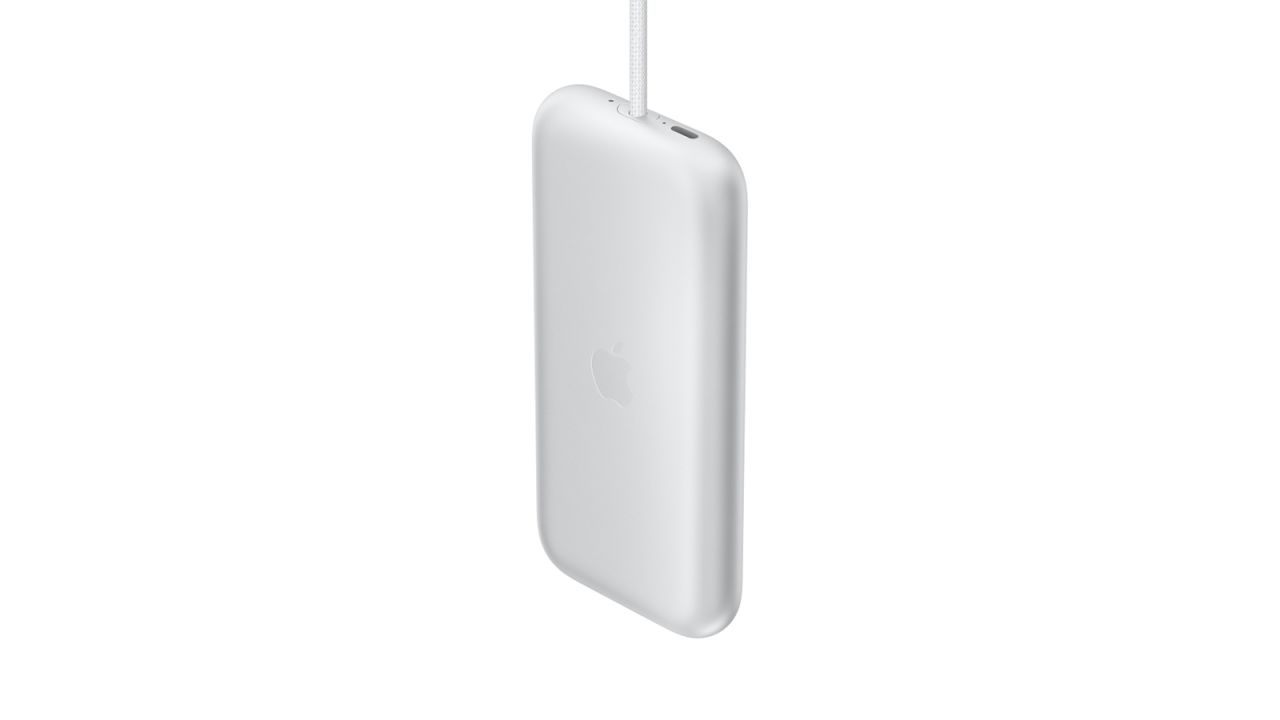 The battery of an Apple Vision Pro against a white background.