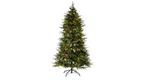 Glitzhome 6ft Pre-Lit Artificial Christmas Tree with LED Lights