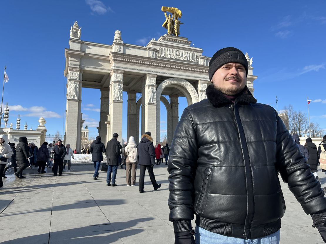 Artyom, a 30-year-old design engineer, says Putin's Russia is set on the right path.