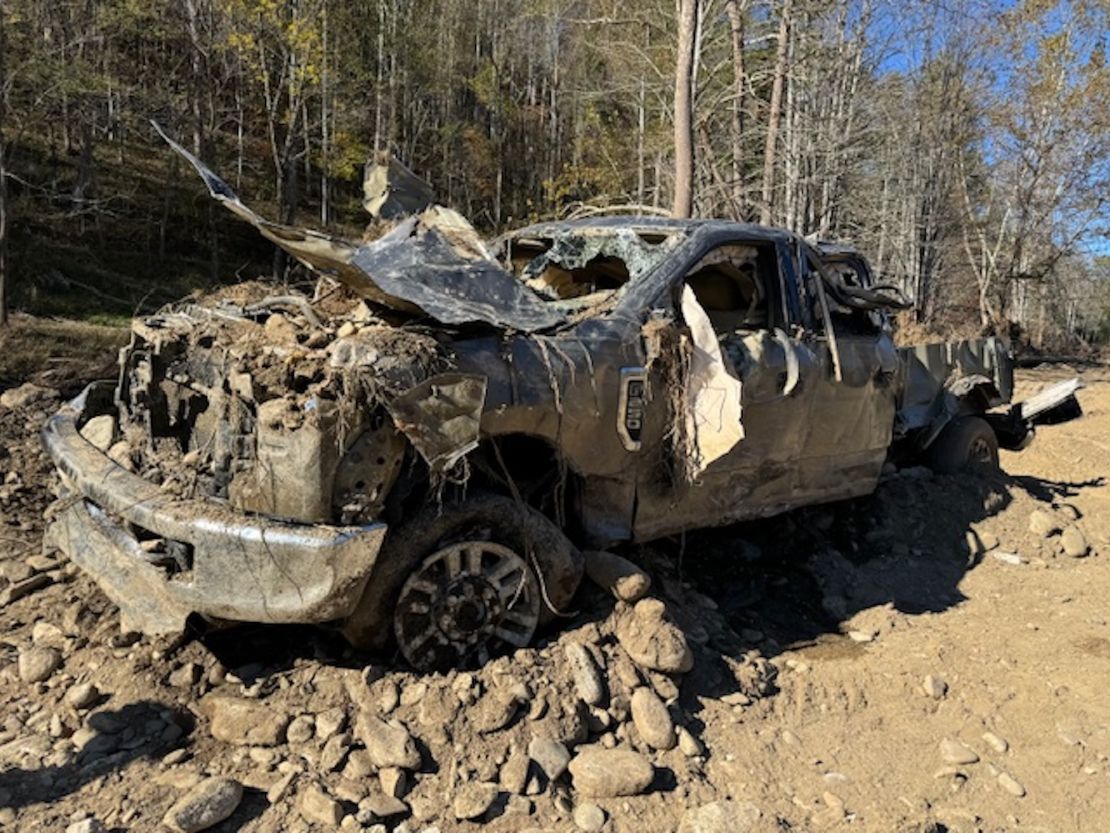 Rod Ashby's Ford F-350 was destroyed in the raging water and mud during Hurricane Helene in September.