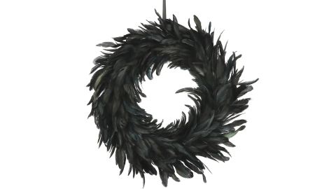 18-inch Ashland Black Feather Wreath 