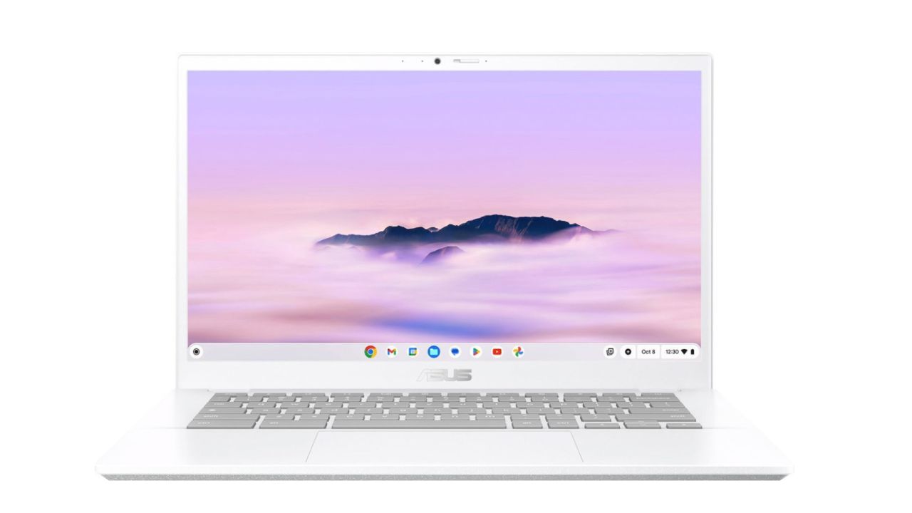 The white Asus Chromebook Plus CX34