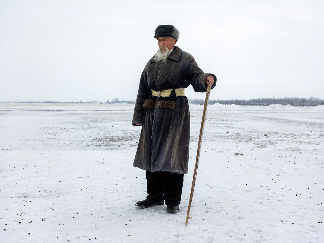 A shepherd on the Kazakh Steppe, where Soyuz craft land after their journey from the Earth's thermosphere.