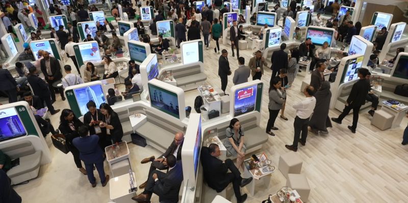 Visitors and delegates at the Arabian Travel Market.
