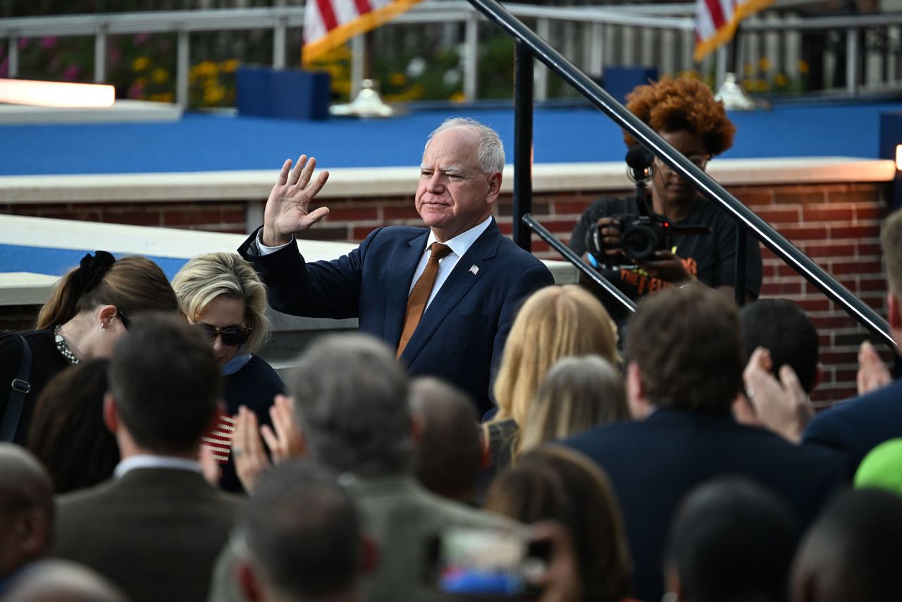 Minnesota Gov. Tim Walz at Howard University in Washington, DC, on Wednesday, November 6. (