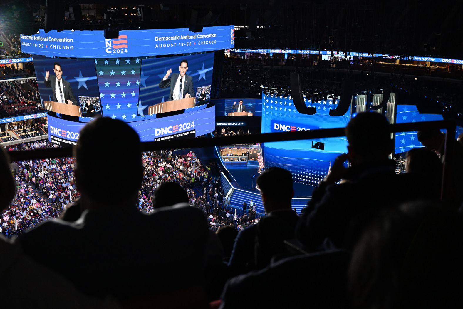 Carlos Eduardo Espina, an influencer and content creator, <a >speaks at the convention</a> on Wednesday. He argued that America is stronger with its culture of immigrants and called for those values to be protected in this election.