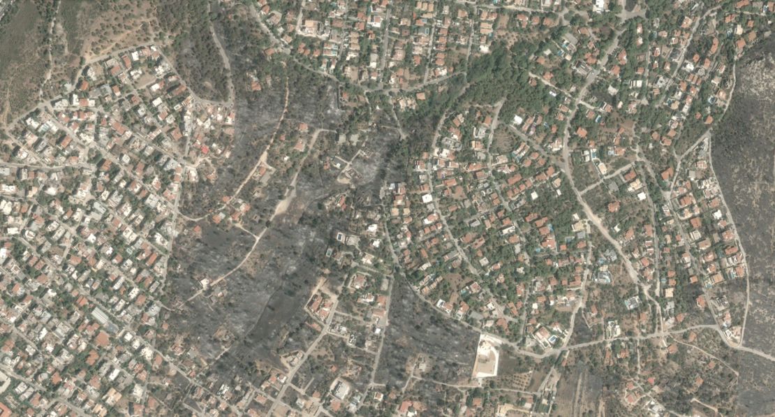 The Athens suburb of Vrilissia, just a few miles from the center of the city, was badly affected by the wildfires.