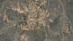 This satellite image taken on August 13, 2024, shows scorched land around the settlement of Vothonas, near Athens, Greece.