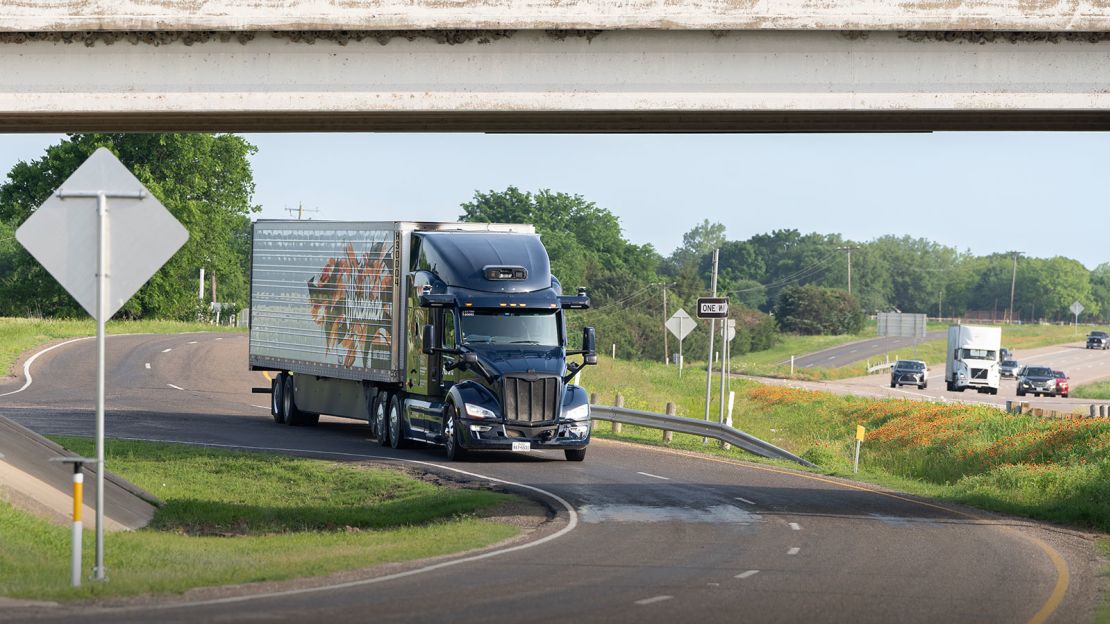 One of Aurora's trucks on the road.