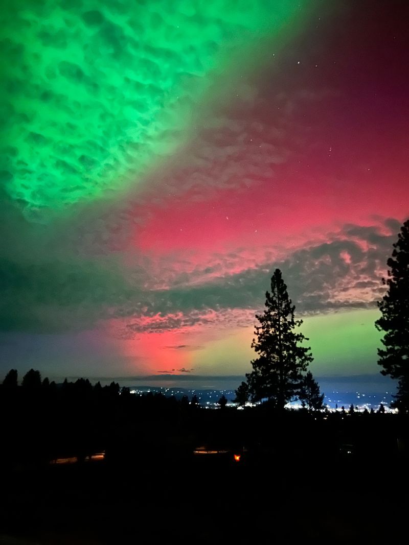 Wonder Theory reader Karen Walker captures the northern lights in Grangeville, Idaho, during the week of November 10.