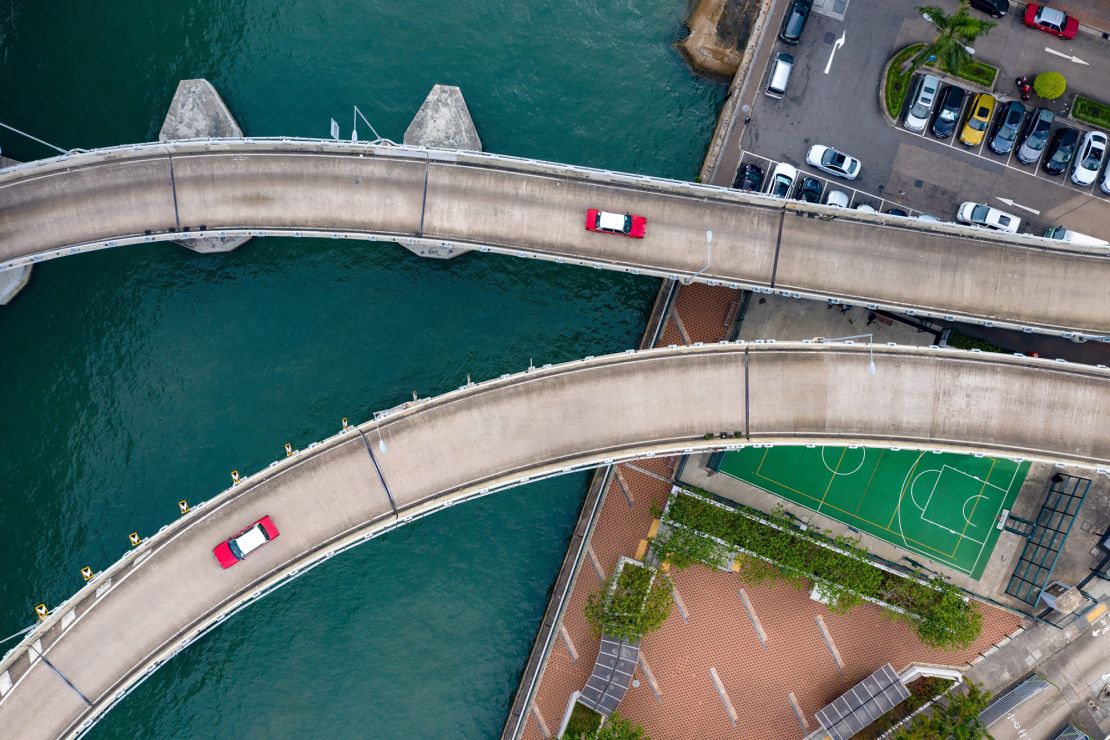 The images, captured between 2019 and 2022, show Hong Kong’s dense urban landscape.