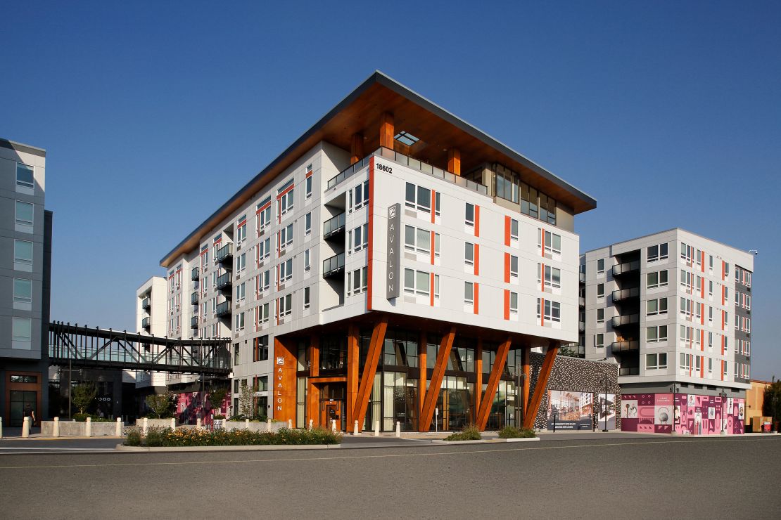 Avalon Alderwood Place, a six-story apartment complex, replaced a former Sears department store.