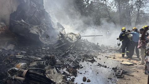 Restos del avión accidentado.