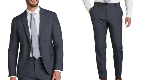 Awearness Kenneth Cole AWEAR-TECH Slim Fit Suit, Navy Tic