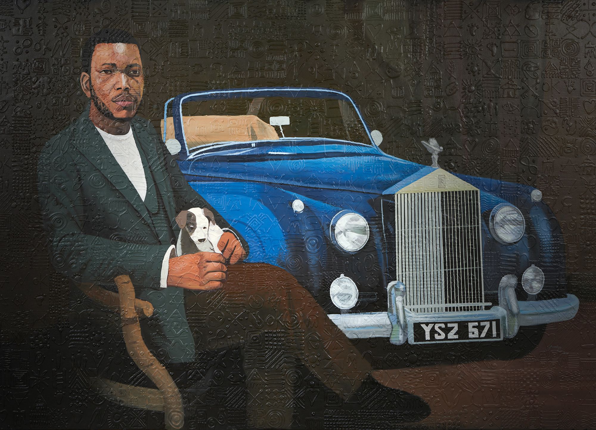 Awodiya Toluwani's work created using acryllic on textured canvas is titled "Spirit of Ecstasy."