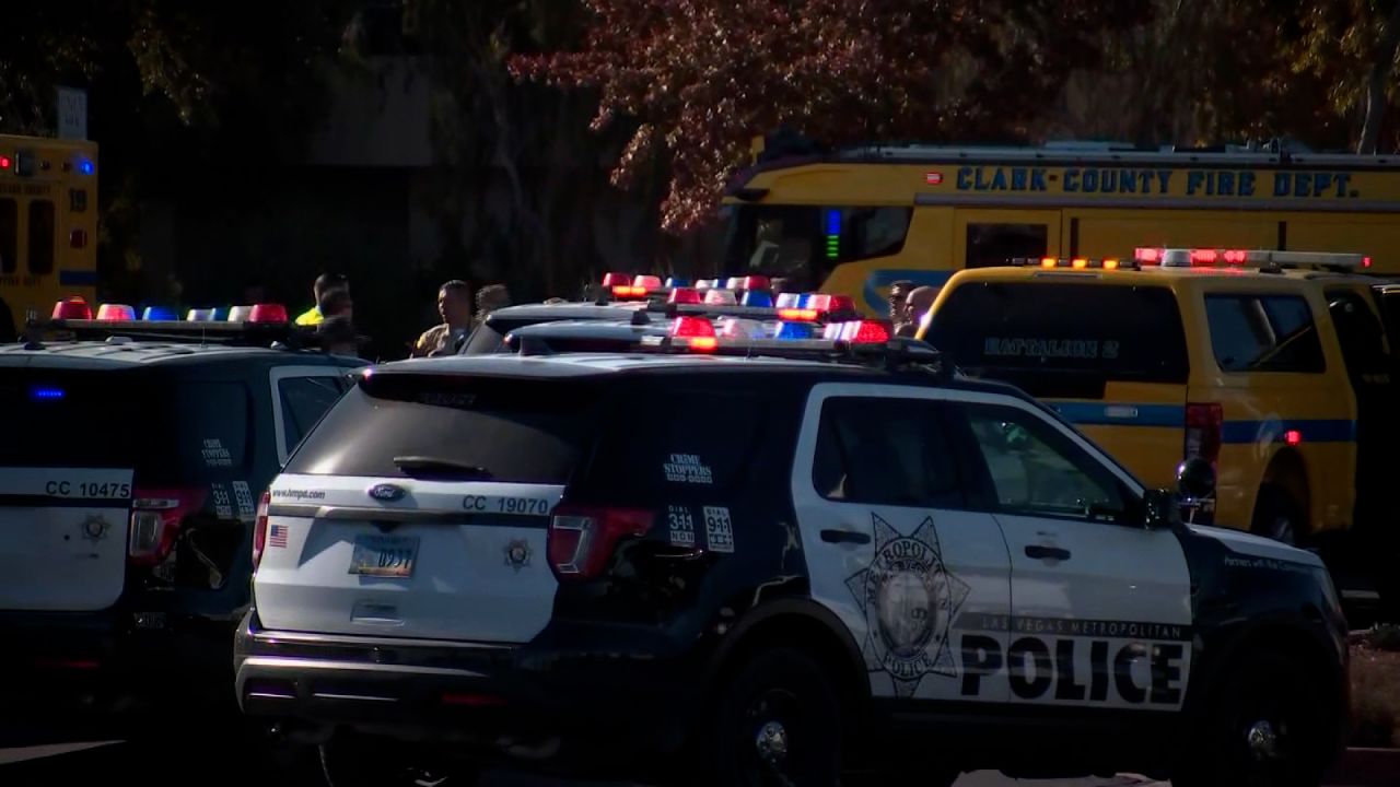 Police respond to the University of Nevada, Las Vegas on Wednesday.