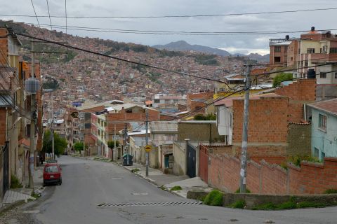 A view of an empty street in La Paz, Bolivia, on March 18.
