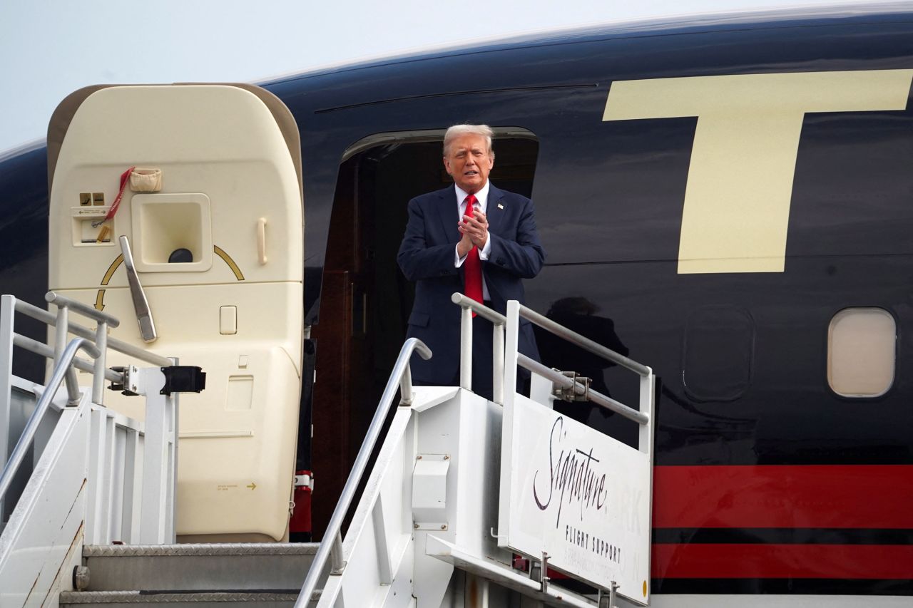 Former President Donald Trump arrives in Atlanta for the CNN Presidential Debate with President Joe Biden on Thursday, June 27. 