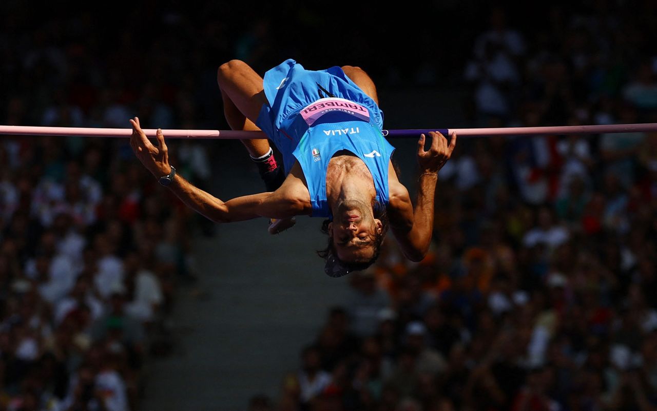 Italy’s Gianmarco Tamberi competes in the men’s high jump qualification on Wednesday, August 7.