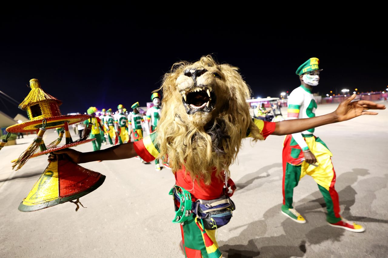 Senegal fans arrive at the Al Bayt Stadium before the match on Sunday.
