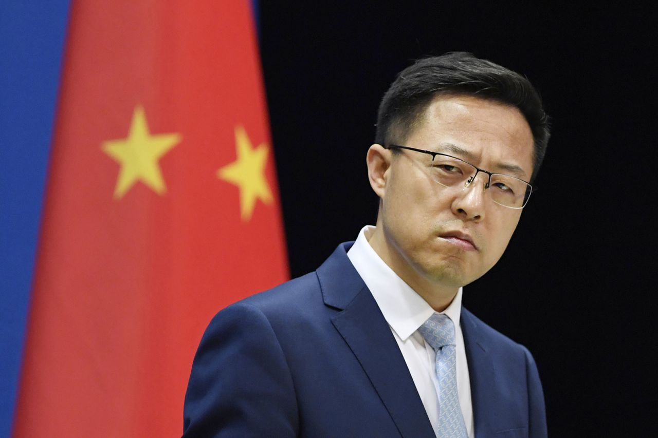 Chinese Foreign Ministry spokesman Zhao Lijian attends a press conference in Beijing on May 19.?