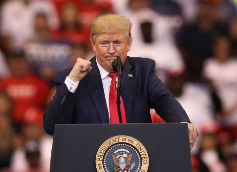 President Donald Trump speaks during a homecoming campaign rally at the BB&T Center on November 26, 2019 in Sunrise, Florida. 