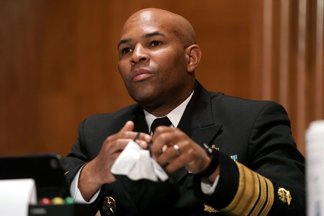 Surgeon General Jerome Adams attends a Senate Health, Education, Labor and Pensions Committee hearing on September 9 in Washington, DC.