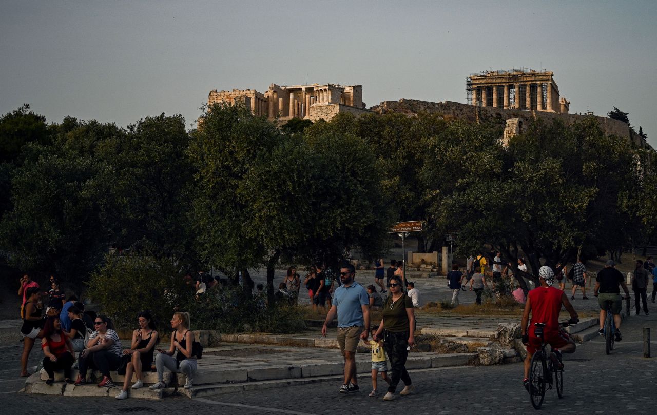 Acropolis hill is seen on May 17 in Athens, Greece.