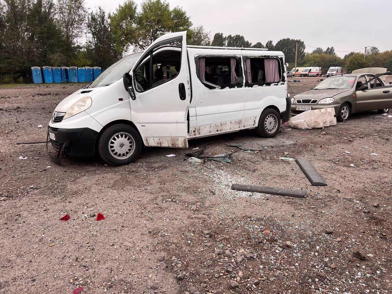 Humanitarian convoy struck by Russian forces in Zaporizhzhia, Ukraine, on September 30.