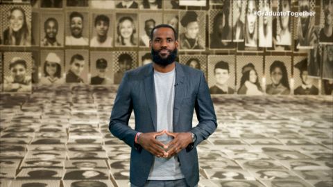 LeBron James speaks during "Graduate Together: America Honors the High School Class of 2020" on May 16, 2020.