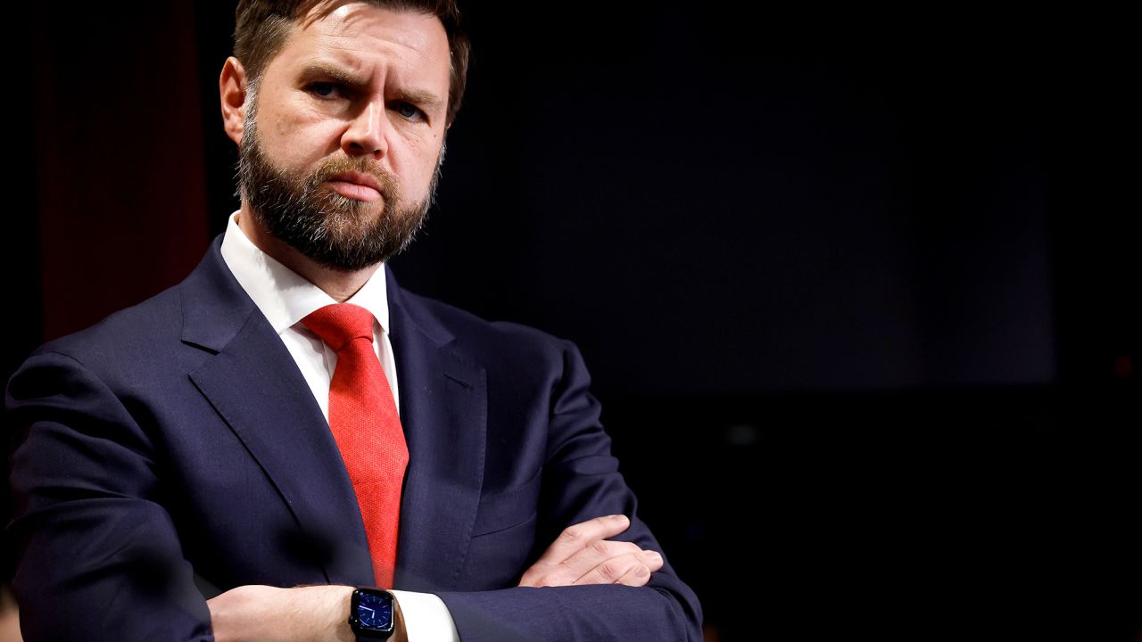 Sen. J.D. Vance attends a news conference on February 6, in Washington, DC. 