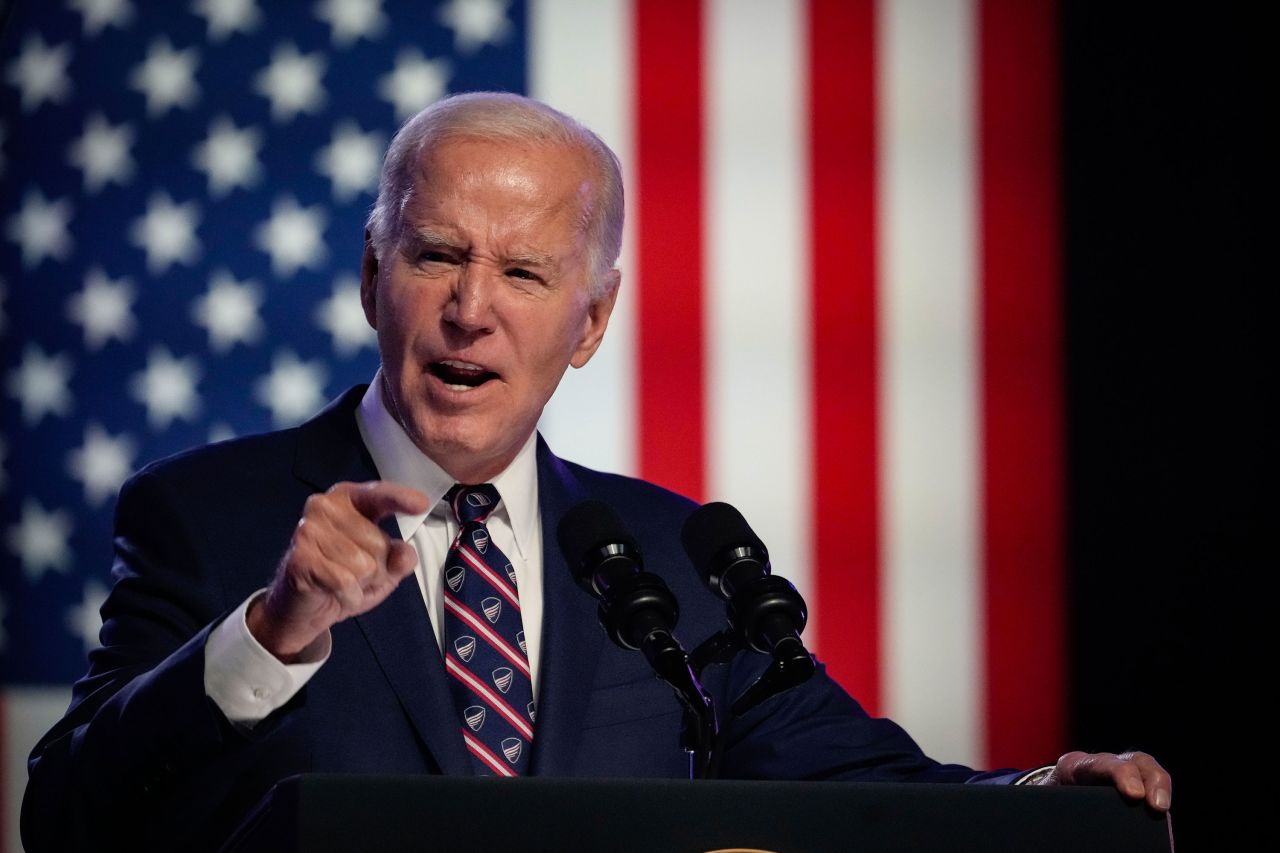 President Joe Biden speaks during a campaign event in Blue Bell, Pennsylvania, on January 5.