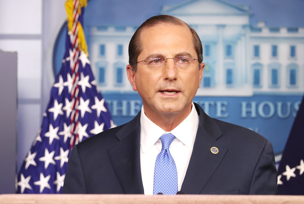 United States Secretary of Health and Human Services Alex Azar speaks to the press in the James Brady Press Briefing Room at the White House on November 20, in Washington, DC. 