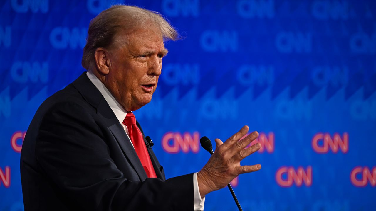 Former President Donald Trump at the CNN Presidential Debate in Atlanta on Thursday.