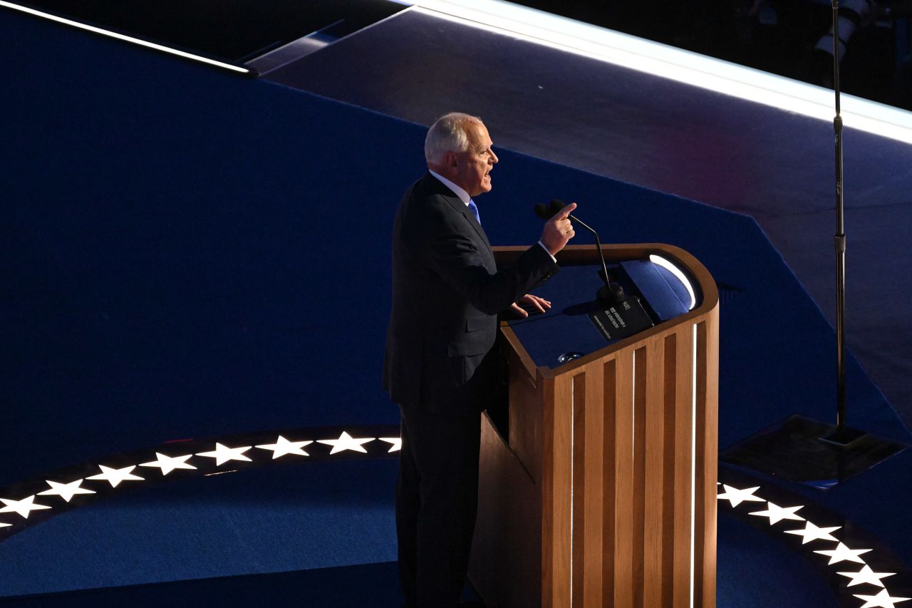 Democratic vice presidential candidate, Minnesota Gov. Tim Walz speaks at the 2024 Democratic National Convention in Chicago on August 21. 