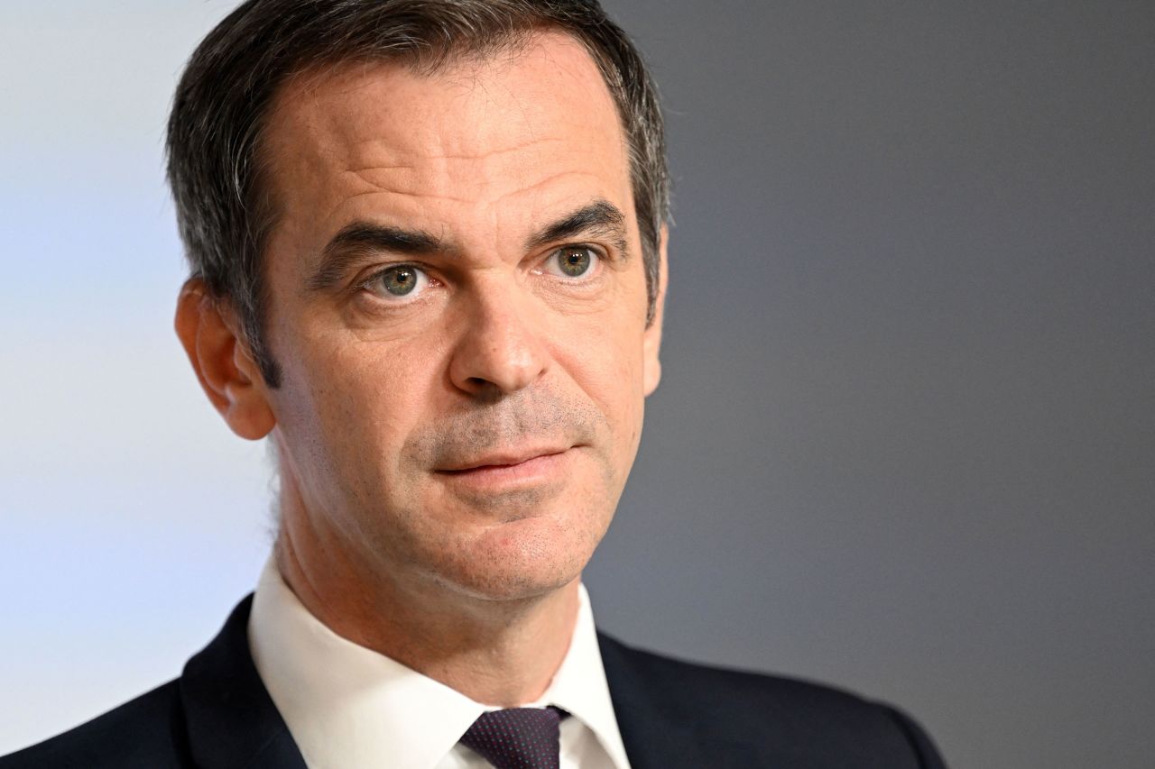 French government spokesperson Olivier Veran speaks at a news conference in Paris on July 26. 