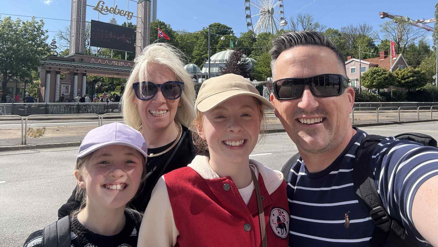 The Earl family traveled from the United Kingdom to Gothenburg, Sweden, for the day to visit the Liseberg theme park.