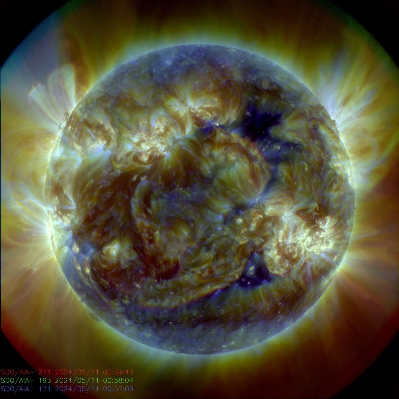 A filtered image of the sun that allows scientists to monitor solar flare activity. 