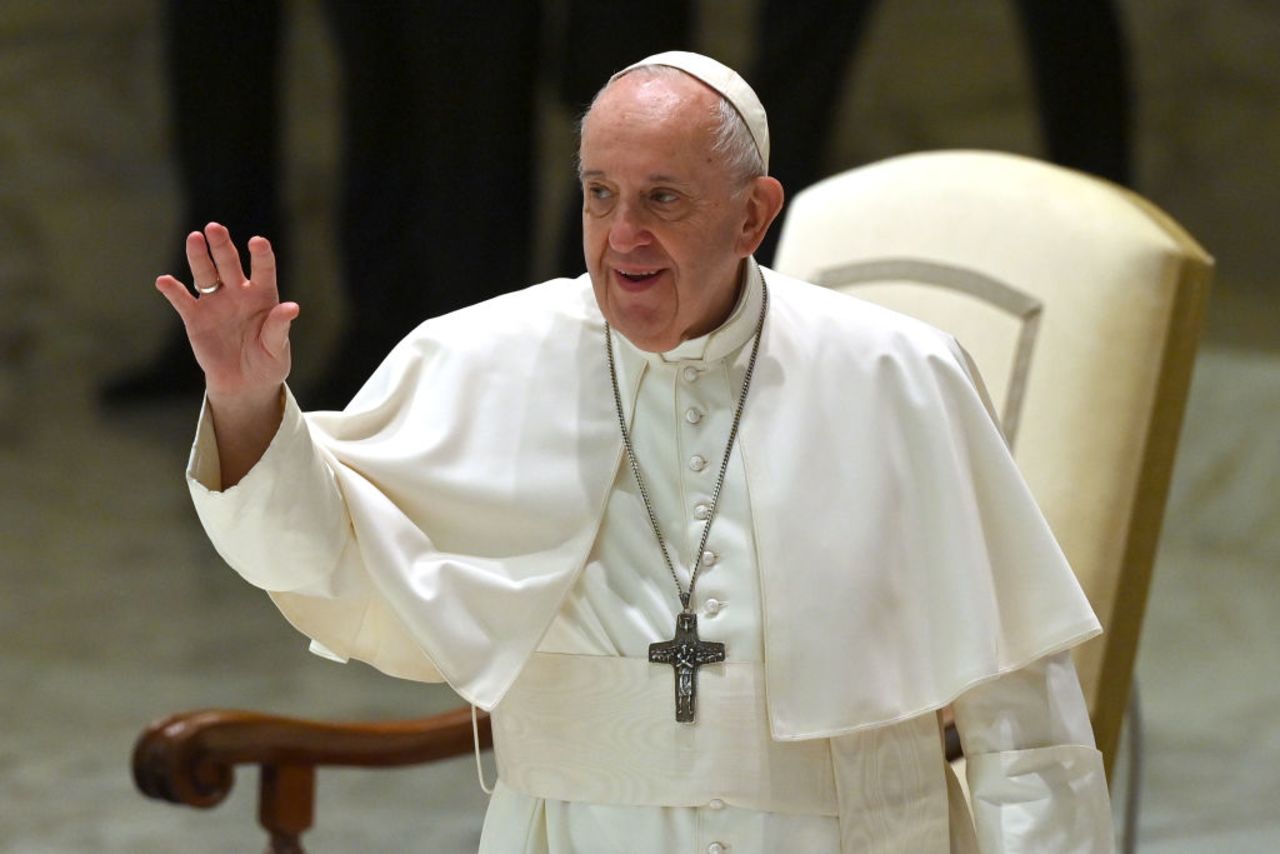Pope Francis delivers his weekly general audience at the Vatican on Wednesday.