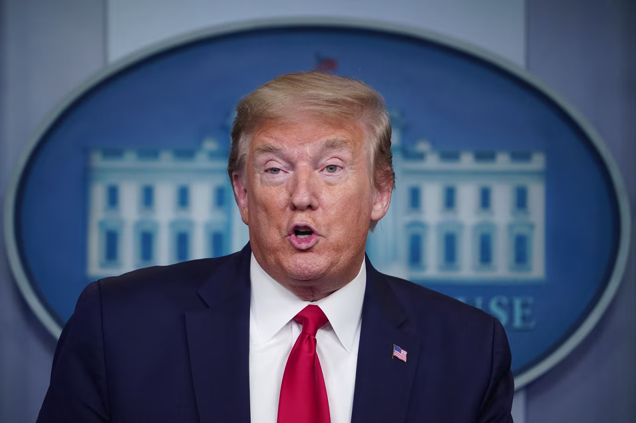 President Donald Trump speaks during the daily briefing on Covid-19, at the White House on April 22.