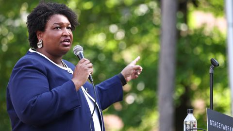 Stacey Abrams speaks during a campaign event in Reynolds, Georgia on June 4. 