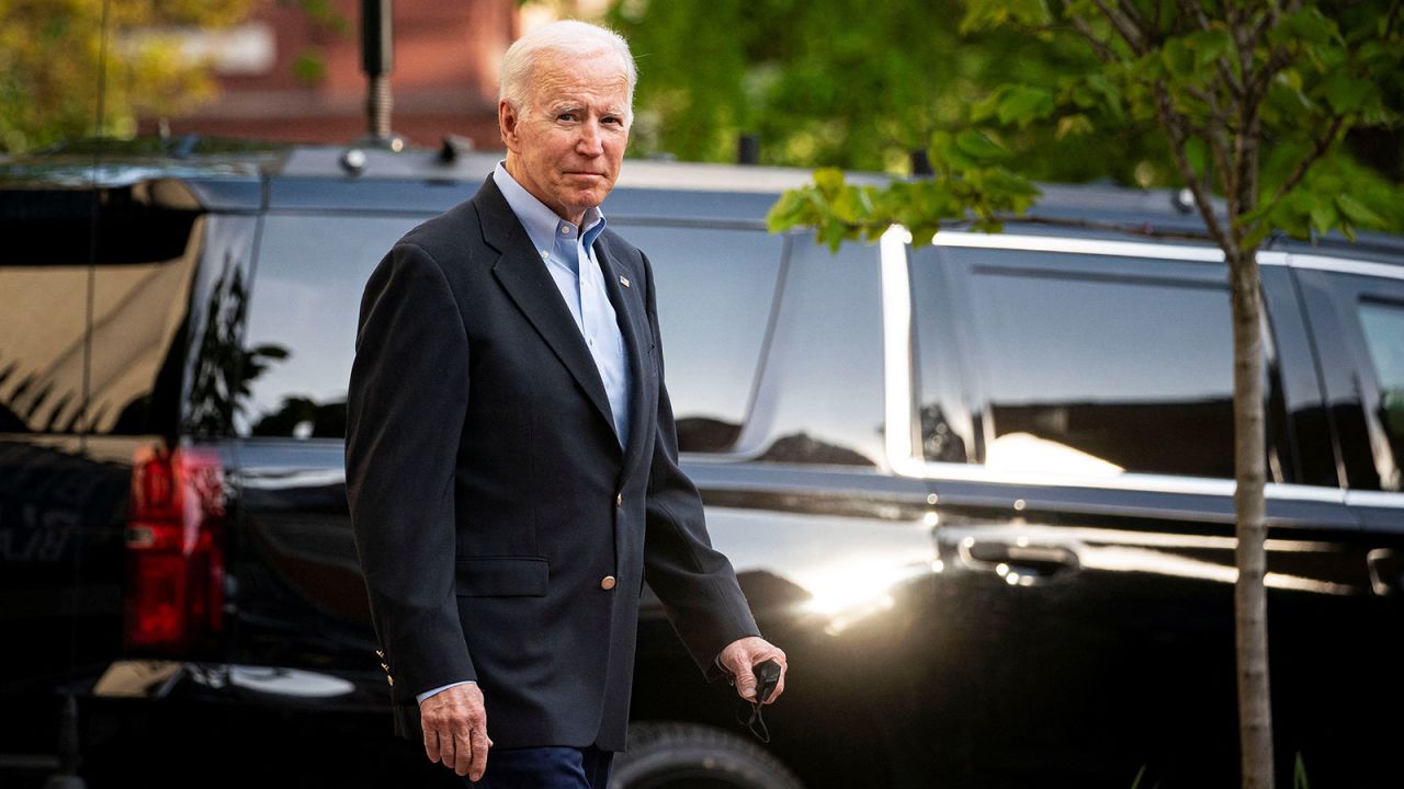 President Joe Biden departs Holy Trinity Catholic Church, in Washington, DC, on April 30.