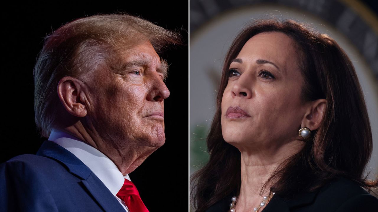 Former President Donald Trump and Vice President Kamala Harris. 