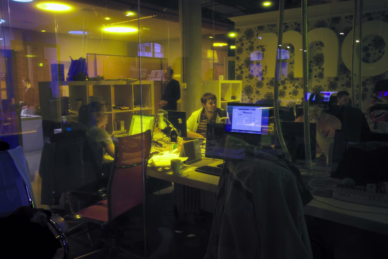 Lenta.ru newsroom is seen in this file photo in Moscow. 